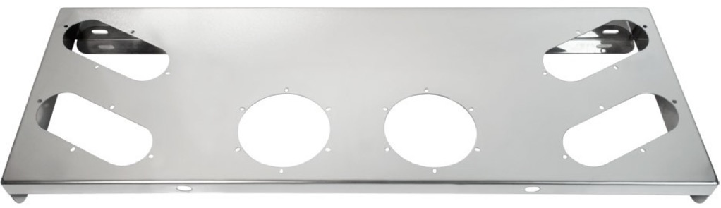 Chrome Rear Light Panel with 4 Oval Cutouts and 3 Round Light Cutouts