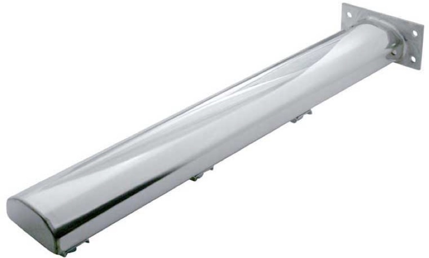 Chrome D-Shaped Mounting Brackets, with Four Hole Flange Mount