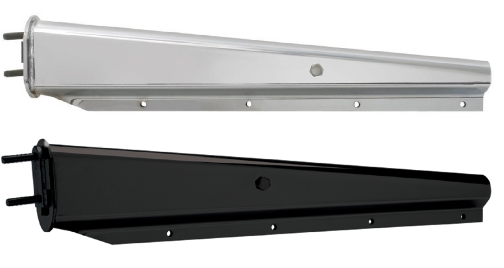 Chrome Spring-Loaded Mud Flap Hanger, Straight and Tapered