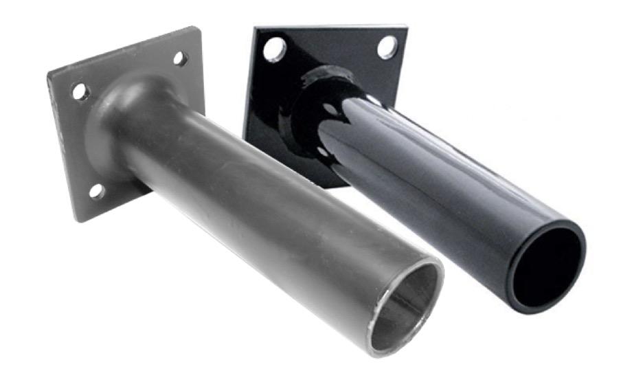 Steel Mounting Post - With Four Bolt Flange Mount, Black Primer Finish