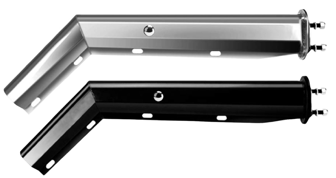 Chrome Spring-Loaded Mud Flap Hangers, 45 Degree Angled and Tapered