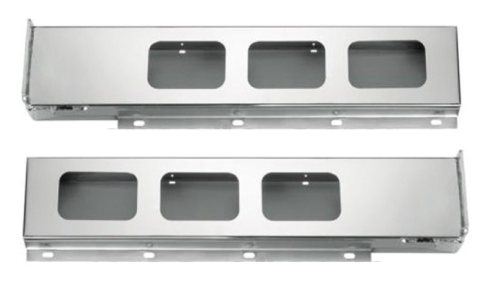 Chrome Light Bar with Rectangular Cutouts
