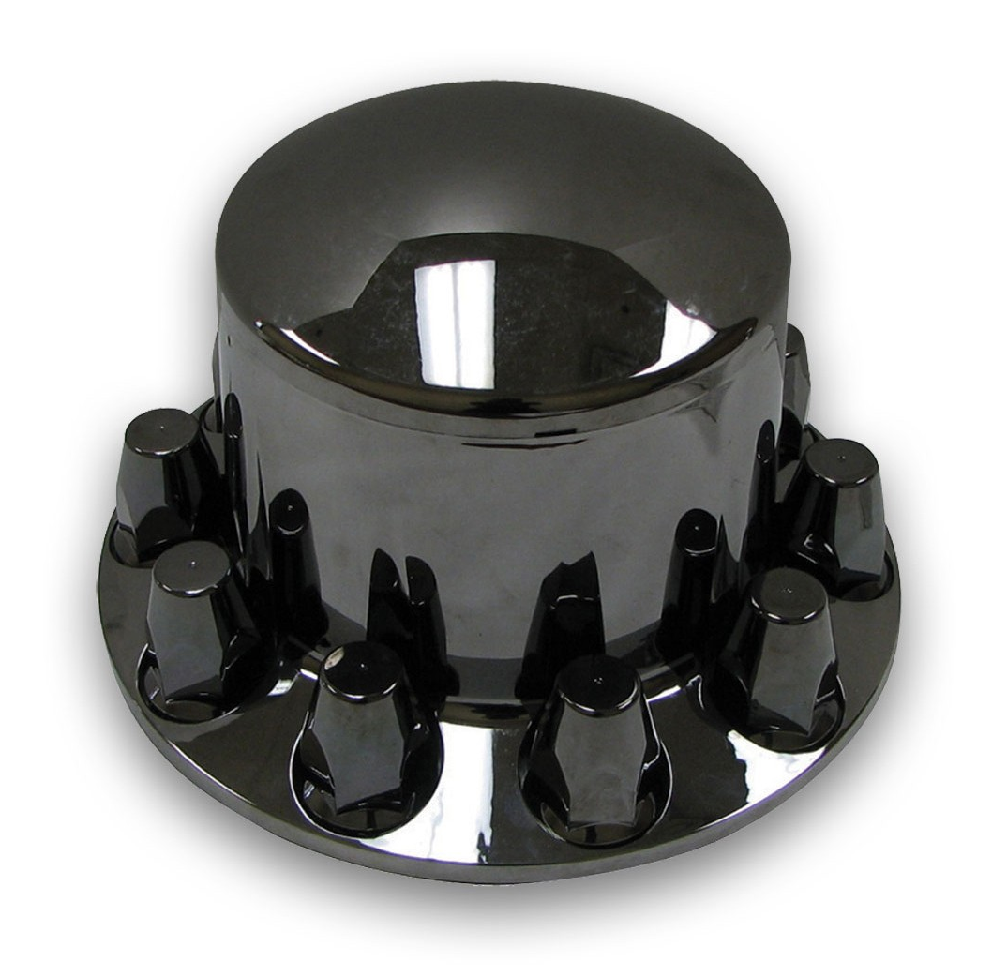 BLACK CHROME ABS PLASTIC REAR AXLE COVER KIT WITH REMOVABLE CENTER CAP