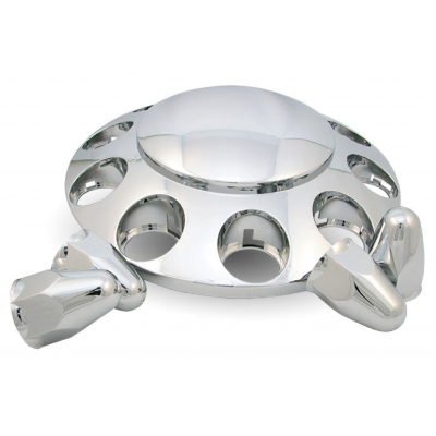 Chrome Abs Plastic Front Axle Cover With Removable Hubcap