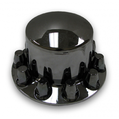 BLACK CHROME ABS PLASTIC REAR AXLE COVER KIT WITH REMOVABLE CENTER CAP